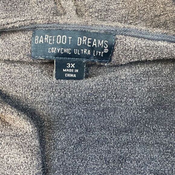 Barefoot Dreams CozyChic Lite Hooded Grey Cardigan Size 3X w Pockets - Picture 3 of 7